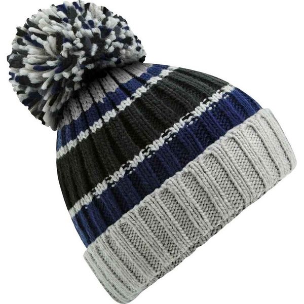 Beechfield - Berretto "Hygge Striped"" Per Uomo/Donna Unisex PC4694 (Taglia Unica) (Blu Acciaio)"-image