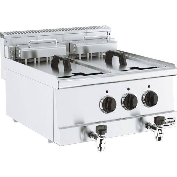 Friggitrice Elettrica Doppia 2X10L - Combisteel Base 600 Apparecchio Da Tavolo, 400V-image