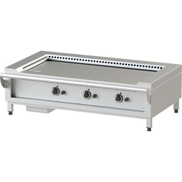 Kbs Gas Teppanyaki Grill Liscio Con 3 Zone Di Riscaldamento 21 Kw Unità Da Tavolo Accensione Piezoelettrica-image