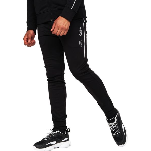Born Rich - Pantaloni Della Tuta "Granero"" Per Uomo BG814 (L) (Nero)"-image