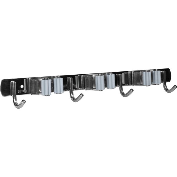 Quvio Porta Scopa - Appendino Per Scopa - Clip Per Scopa - Clip Per Scopa - 3 Clip - 4 Ganci-image