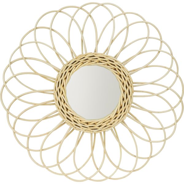 Quvio Specchio In Rattan - Specchio - Specchio Da Parete - Rattan - Specchio Rotondo - Diametro 29,5 Cm-image