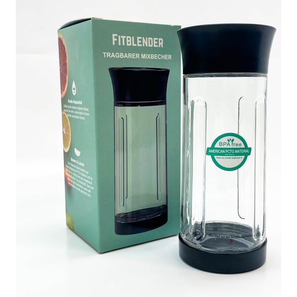 Fitblender, Caraffa Frullatore Portatile, 500 Ml, Nera, Ideale Per Frullati E Shake, Compatta E Leggera, Facile Da Pulire.-image