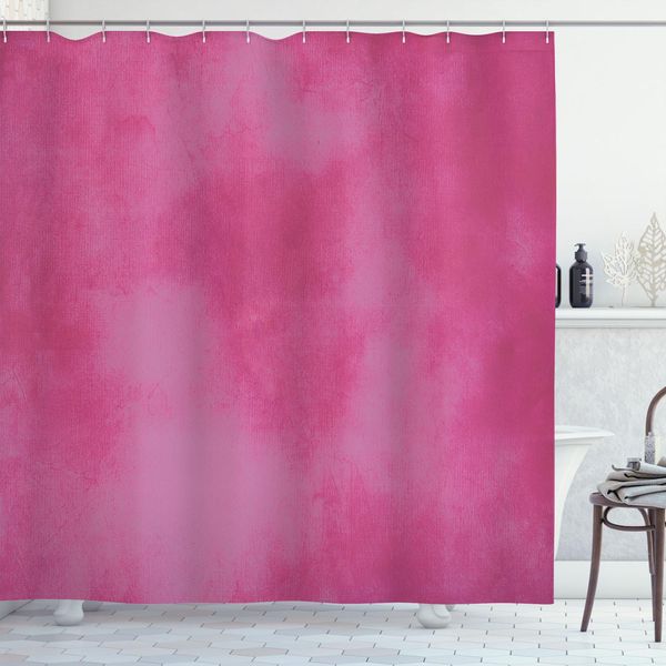 Abakuhaus Tenda Da Doccia Rosa Shocking, Immagine Astratta Vibrante E Colorata Con Texture Spruzzata, Composizione Artistica Calda, 175 X 200 Cm, Rosa Shocking-image