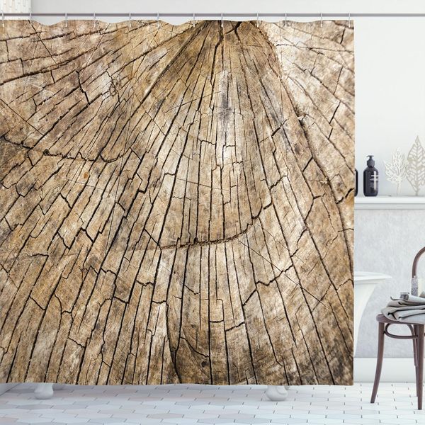 Abakuhaus Tenda Da Doccia Rustica, Albero Invecchiato, Tronco Spezzato, Crescita Naturale, Ecologia, Ambiente, Stampa A Tema, 175 X 180 Cm, Marrone-image
