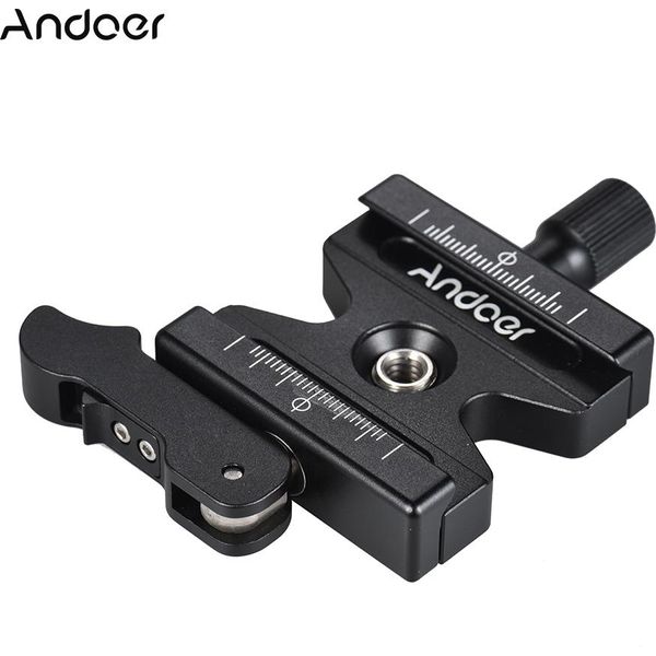Andoer CL-50LS Sgancio Rapido In Lega Di Alluminio Con Manopola A Leva Regolabile Con Foro Per Vite Da 1/4" E 3/8"" Compatibile Con Il Treppiede A Testa Sferica Con Piastra A Sgancio Rapido Standard Arca"-image