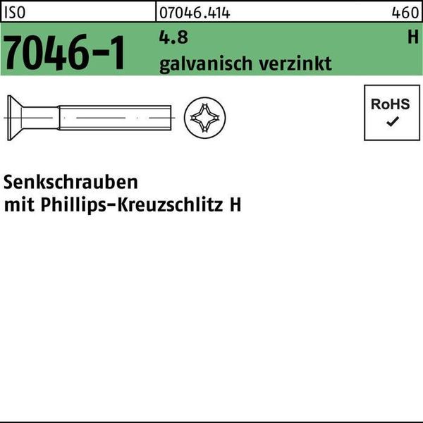 Viti A Testa Svasata Reyher Iso 7046 -1 4,8 M 6X10 -H Vz 070464149060010 (200 Pezzi)-image