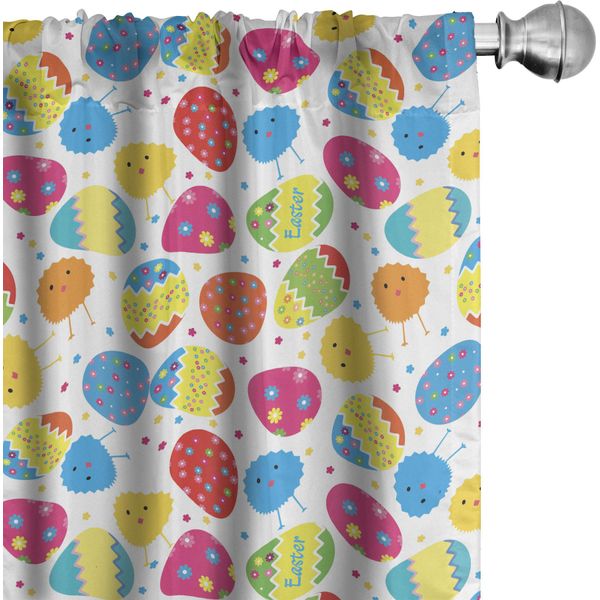 Abakuhaus Tende Pasquali, Tende, Disegno Cartoon Di Pulcini E Uova Colorate Con Piccoli Fiori Di Margherita E Zigzag, 2 Pezzi 75 X 245 Cm, Multicolore-image
