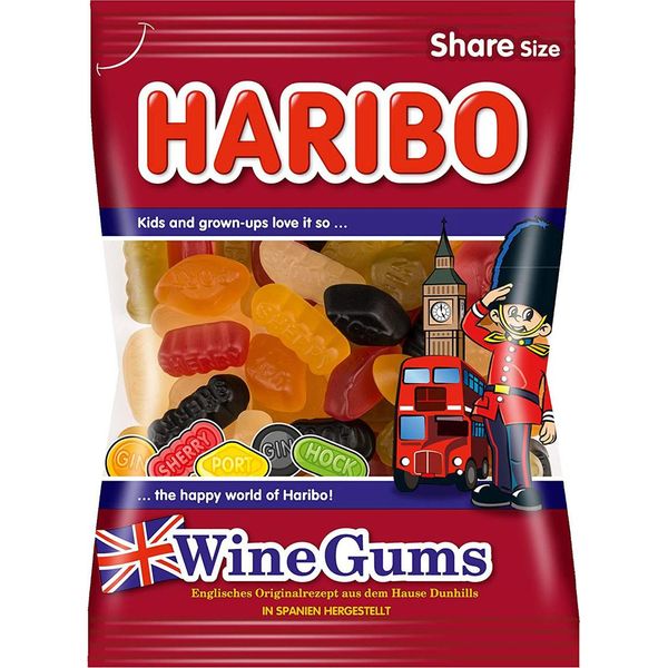 Gomme Alla Frutta Haribo Wine Gums, Specialità Dalla Consistenza Morbida 175G-image
