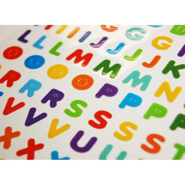 120 Adesivi - Alfabeto E Numeri - Multicolore-image