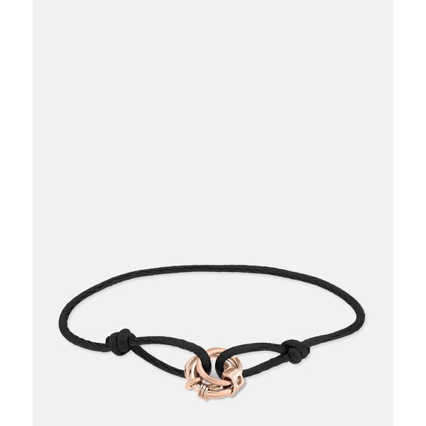 Armband Liebeskind Berlin "Schmuck Geschenk Edelstahl Textil Armkette The D-Link Mini", Rosa (RoséGoldfarben, Schwarz), ArmbäNder, Damen, 21Cm, Edelstahl Textil, Edelstahl, Textil, Armband-image