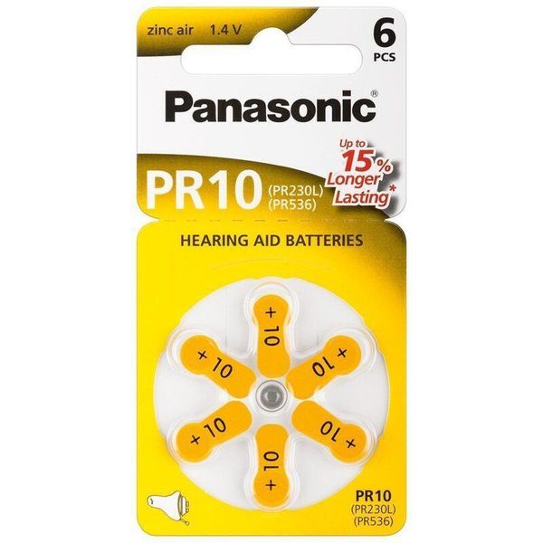 Panasonic 48830 Apparecchi Acustici V10/PR70 (PR10) - Pila A Bottone Per Apparecchi Acustici In Zinco-Aria, 1,4 V-image