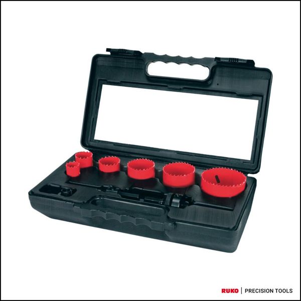Set Di Seghe A Tazza Ruko Hss Bi-Metallo 8 Pezzi 22 Mm - 68 Mm, A106340-image