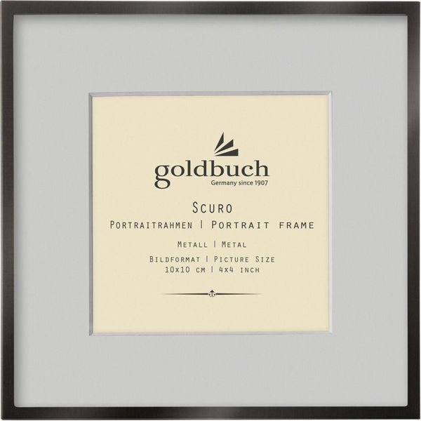 Goldbuch Portafoto In Metallo Scuro Nero Con Passepartout 10X10 Cm-image