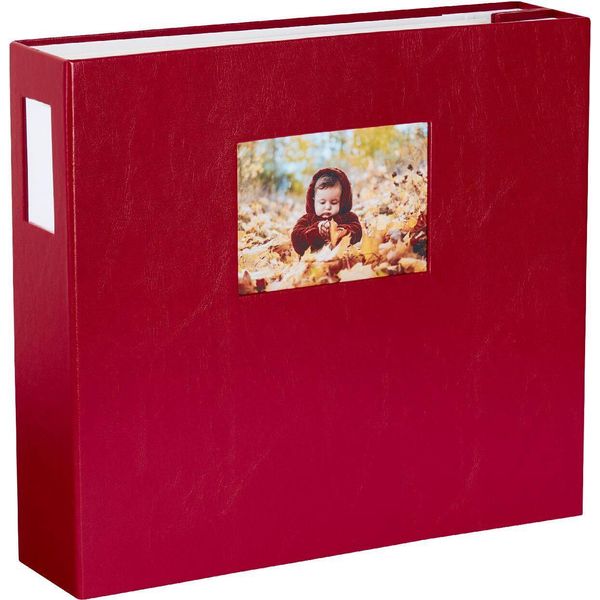 Hnfd Album Fotografico Lona In Lino Rosso 1000 Immagini 34,5X33 Cm 168 Pagine Bianche-image