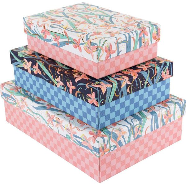 Set Di Scatole Di Cartone Goldbuch Garden Chic 3 Dimensioni Stampa D'arte In Rilievo Oro Con Rilievo-image