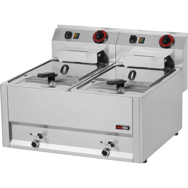 Friggitrice Elettrica Professionale Da 16 Litri - Apparecchio Da Tavolo Con Rubinetto Di Scarico, 12 Kw, 400V-image