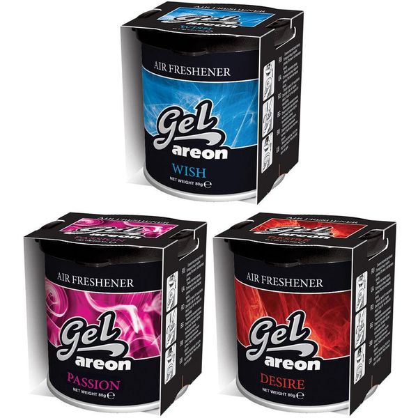 3X Originale Areon Gel Can Fragranza Può Fragranza Albero Deodorante Lid Free Choice-image