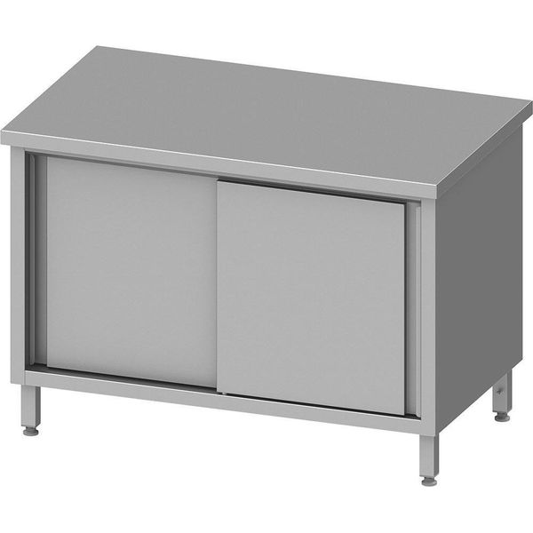 Armadio Da Lavoro Con Ante Scorrevoli, 1600X700X850 Mm, Senza Supporto, Saldato-image