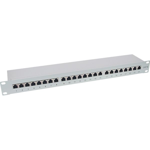 Inline® Patchfeld Cat.6 24-Fach, 48,26Cm (19"), 1HE, Lichtgrau, RAL7035 (76224)"-image