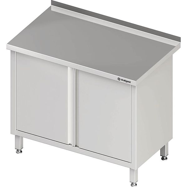 Armadio Da Lavoro Con Ante A Battente, 1000X600X850 Mm, Con Alzatina, Saldato-image