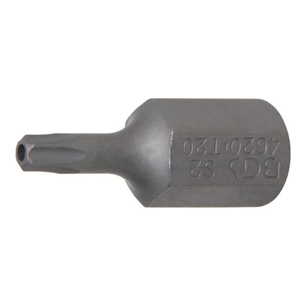 BGS Bit 4620, LäNge 30 Mm, Antrieb AußEnsechskant 10 Mm (3/8"), T-Profil (FüR Tx) Mit Bohrung T20 ; BGS Technic)-image
