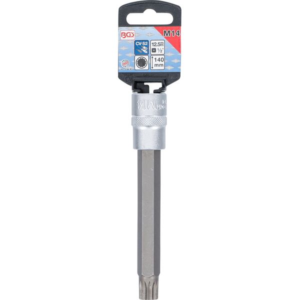Bgs 5184-M14 | Inserto Bit | Lunghezza 140 Mm | 12,5 Mm (1/2") | Multidente Interno (Per Xzn) M14"-image