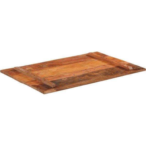 Piano Del Tavolo Rettangolare 60X90 Cm 15-16 Mm In Legno Massiccio Di Recupero-image