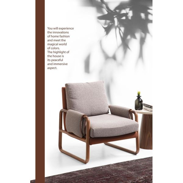 Poltrona Wing Chair Tessuto Grigio Soggiorno Poliestere 1 Posto Moderno Nuovo-image