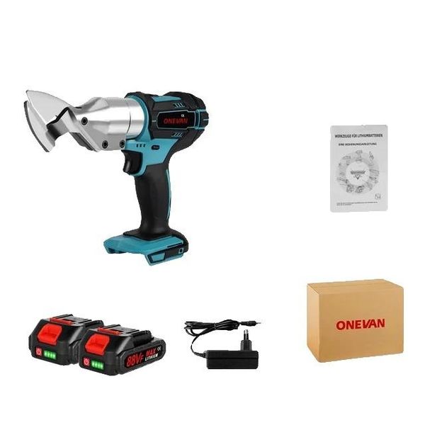 Cesoie Elettriche A Batteria, Potenza 800 W, Taglierina Per Lamiere, 2 Batterie Spina Ue-image