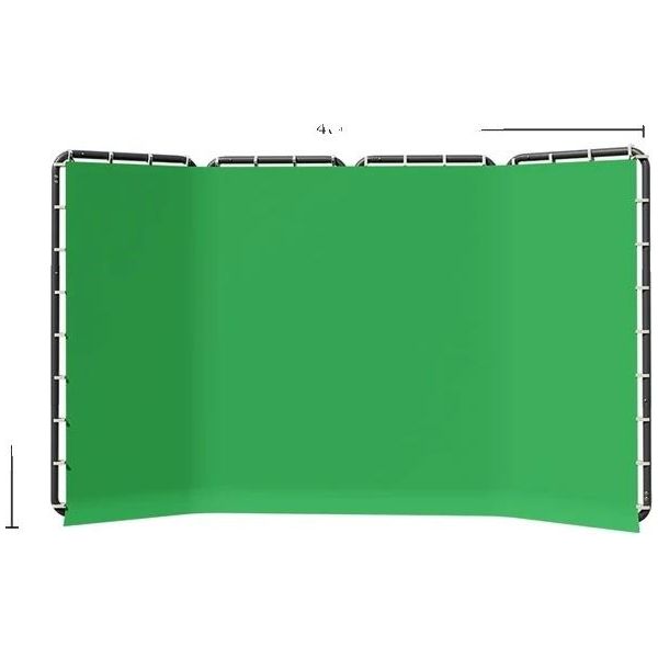 Supporto Per Sfondi Fotografici, Regolabile In Altezza, Sfondi In Tela Verde, 240X400Cm Verde-image
