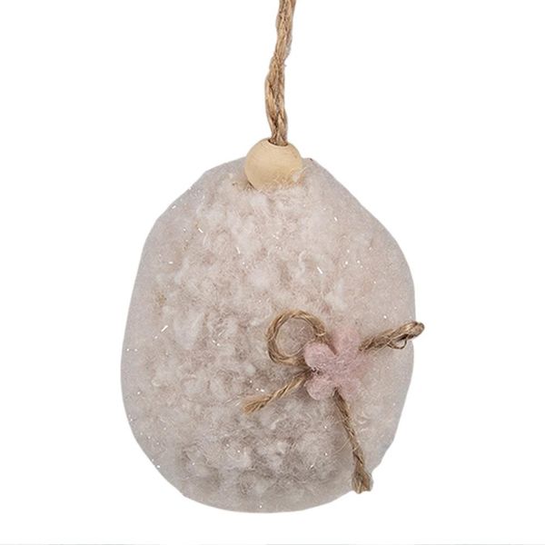 Clayre & Eef Uovo Di Pasqua Pendente 7 Cm Beige Sintetico-image