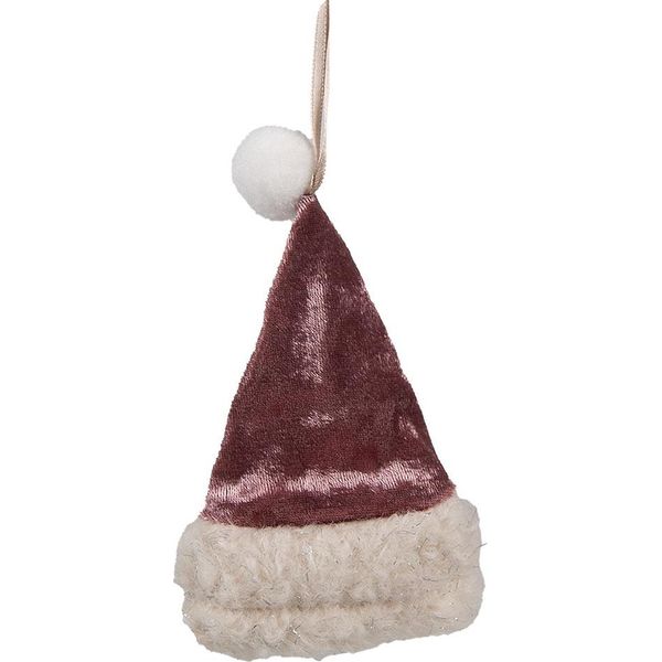 Clayre & Eef Cappello Di Natale 13 Cm Rosa Sintetico-image