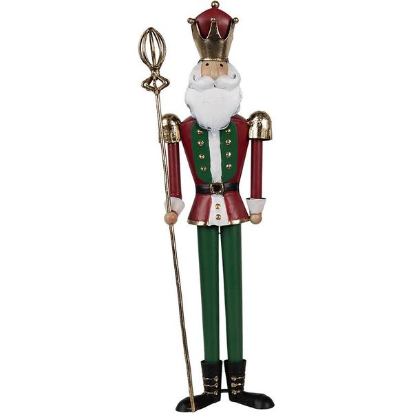 Schiaccianoci Decorativo Natalizio Clayre & Eef 36 Cm Verde Rosso Metallo-image