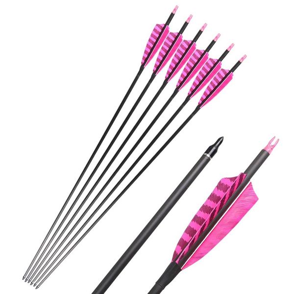 Frecce In Carbonio, Lunghezza 32 Pollici, Peso Freccia 25G, Rosa 24 Pezzi-image