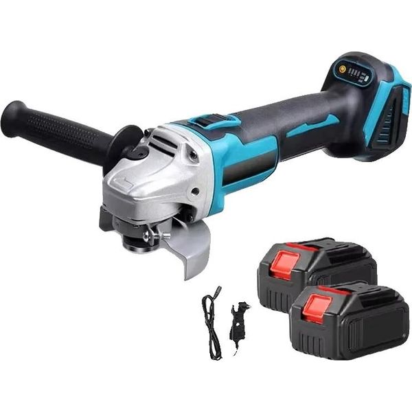 Smerigliatrice Angolare A Batteria Senza Spazzole Da 125 Mm, Potenza Di 1000 W, Velocità Di 13000 Giri/Min, Con Batteria 2X-image
