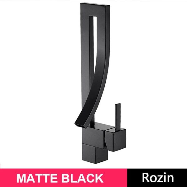 Rubinetto Da Lavabo, Design Contemporaneo, Comando Monocomando, Nero Opaco-image