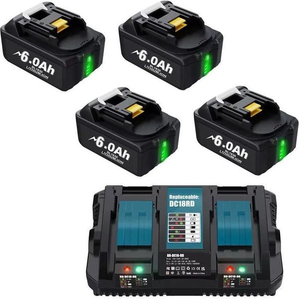 Batteria Ricaricabile, Capacità 6000Mah, Compatibilità Con Utensili Da 18V, Set 3-image