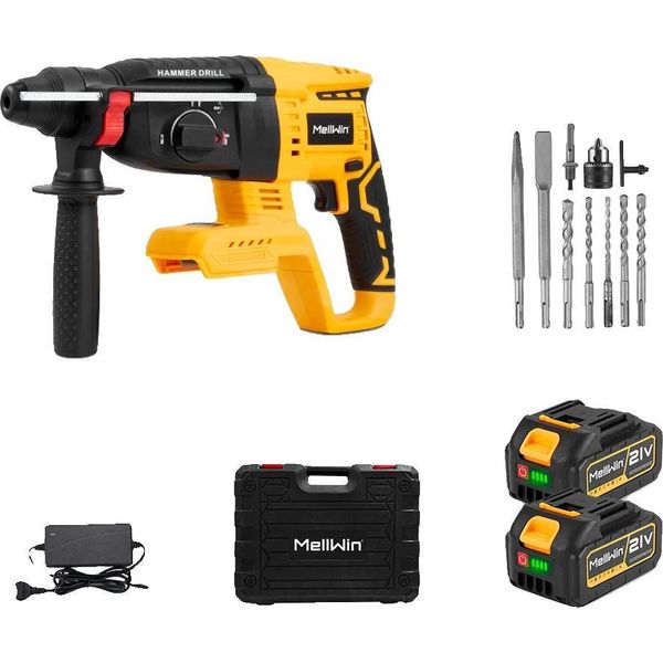 Trapano Elettrico A Percussione, Motore Brushless Da 1680W, 4 Modalità Versatili, 2Xbatteria Set-C-image