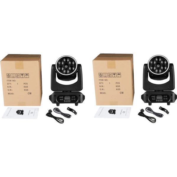 Luce Led A Testa Mobile, Effetti Dinamici, Modalità Di Controllo Multiple, 2 Pezzi, Spina Ue-image
