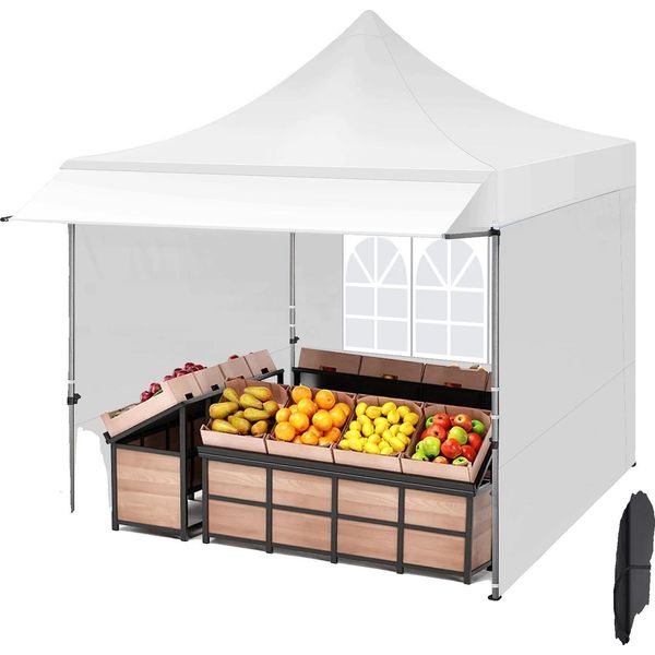 Padiglione Pop-Up, Impermeabile, Regolabile In Altezza, Bianco, 3X3M-image