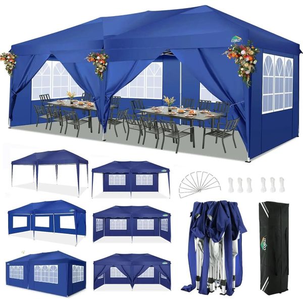 Tenda Per Feste, Impermeabile, Regolabile In Altezza, Blu Navy, 3X6M-image