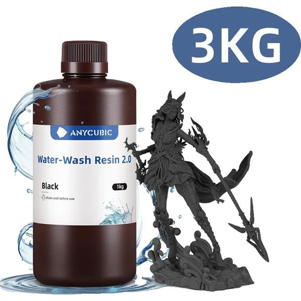 Resina Lavabile In Acqua, Basso Odore, Alta Precisione, Nero 3 Kg-image