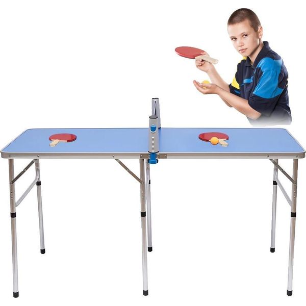 Tavolo Da Ping Pong, Mdf E Lega Di Alluminio, 152 X 76 X 76 Cm, Design Portatile, Piedini Antiscivolo-image