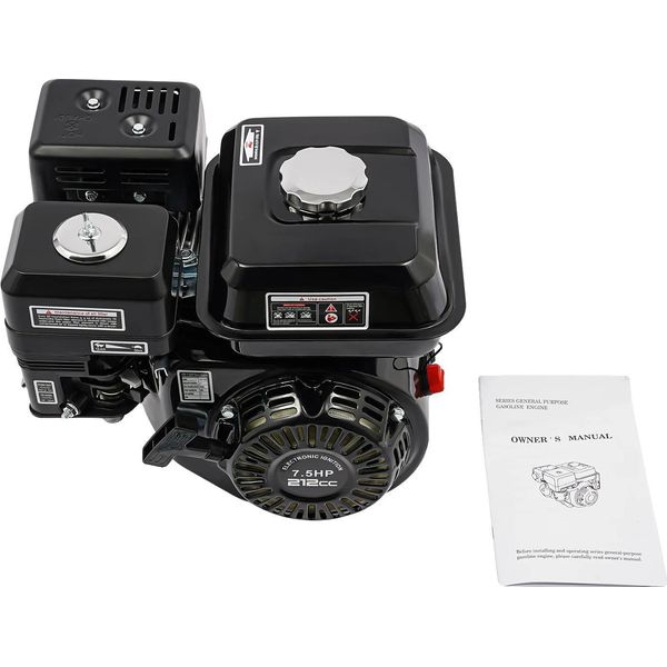 Motore A Benzina, Potenza 7,5 Cv, Versatile Per Pompe E Generatori, Nero-image