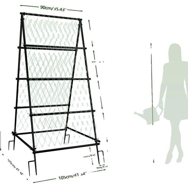 Traliccio Da Giardino, Struttura Ad A, Rete In Nylon Resistente, Nero-image