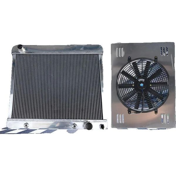 Radiatore In Alluminio, Adatto A Chevy C10/C20/C30 1963-1966, Dimensioni Nucleo 580 Mm X 440 Mm, Dimensioni Totali 640 Mm X 570 Mm, 3 File, Ingresso/Uscita 45 Mm-image