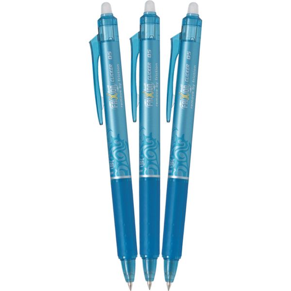 Pilot Frixion Clicker 05 / 0,25 Mm, Azzurro - Confezione Da 3 Pezzi-image