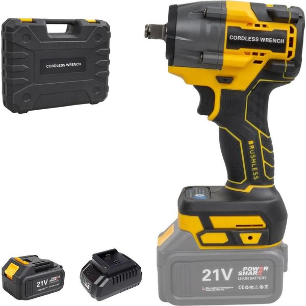 Avvitatore A Impulsi, Coppia 480 Nm, Motore Senza Spazzole, Giallo Typea, Eu-image