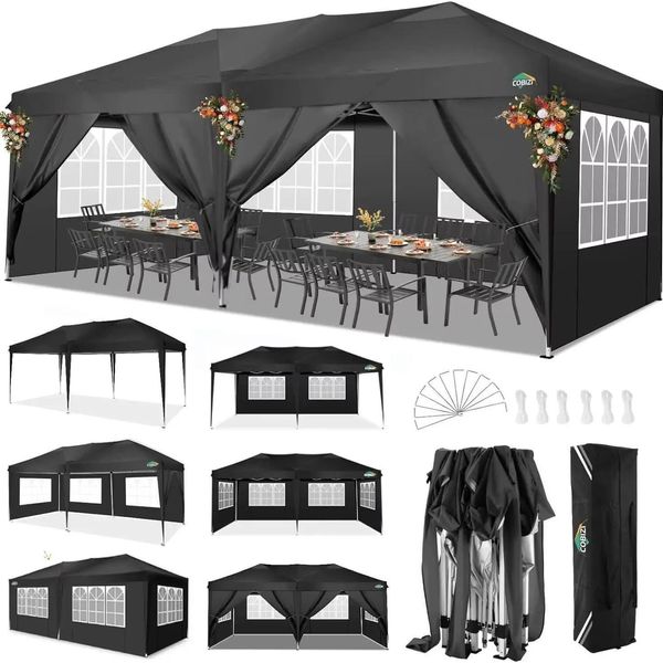 Padiglione, Impermeabile, Regolabile In Altezza, Nero, 3X6M-image